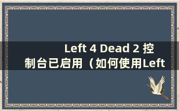 Left 4 Dead 2 控制台已启用（如何使用Left 4 Dead 2 控制台）